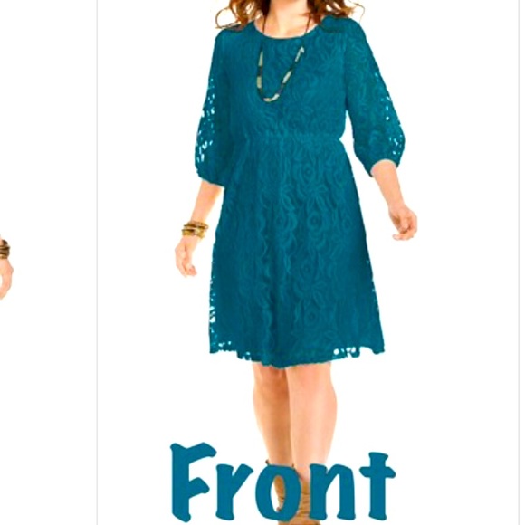 Ing Dresses & Skirts - NWT Teal FLORAL lace dress in size 3X